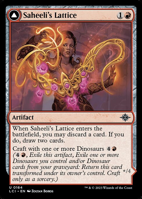 Saheeli's Lattice // Mastercraft Raptor, art by Zoltan Boros