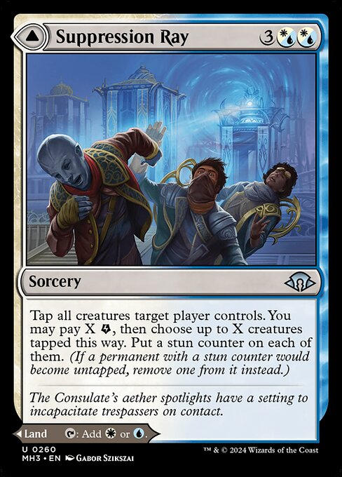 Suppression Ray // Orderly Plaza, art by Gabor Szikszai