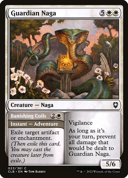 Guardian Naga // Banishing Coils, art by Tom Babbey