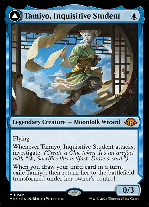 Tamiyo, Inquisitive Student // Tamiyo, Seasoned Scholar, art by Magali Villeneuve