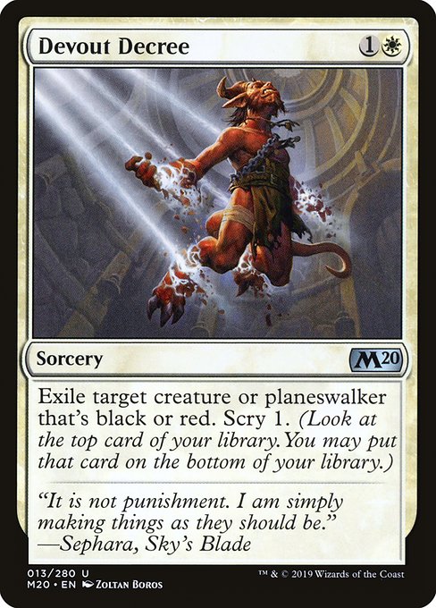 Devout Decree, art by Zoltan Boros