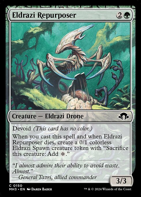 Eldrazi Repurposer, art by Daren Bader