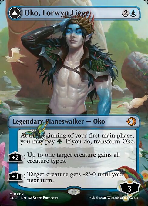 Oko, Lorwyn Liege // Oko, Shadowmoor Scion, art by Steve Prescott