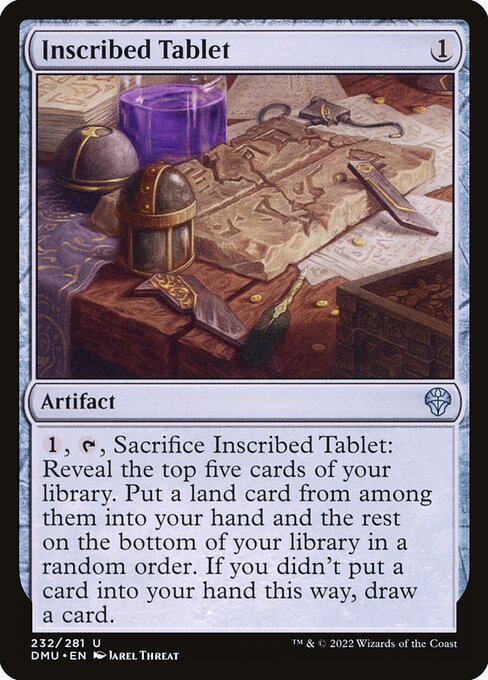 Inscribed Tablet, art by Jarel Threat