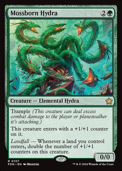 Mossborn Hydra, art by Monztre