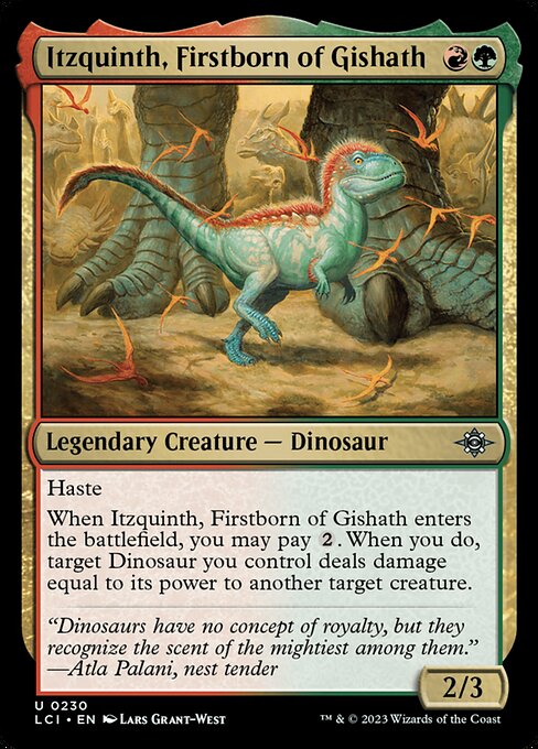 Itzquinth, Firstborn of Gishath, art by Lars Grant-West
