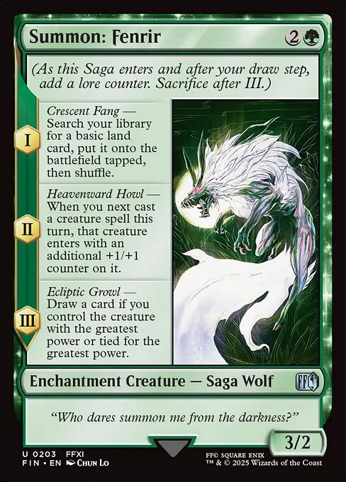 Summon: Fenrir, art by Chun Lo