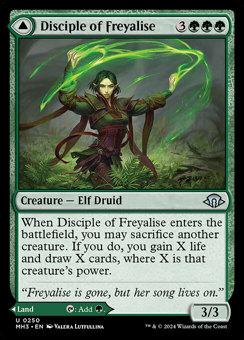 Disciple of Freyalise // Garden of Freyalise, art by Valera Lutfullina