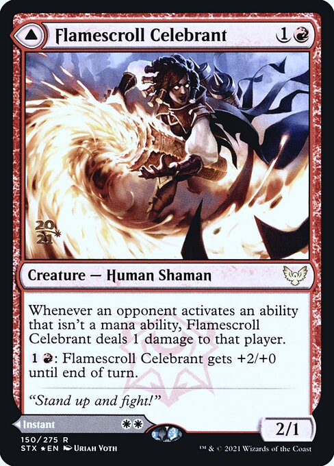 Flamescroll Celebrant // Revel in Silence, art by Uriah Voth