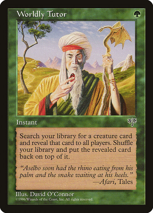 Worldly Tutor, art by David O'Connor