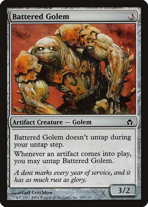 Battered Golem, art by Carl Critchlow
